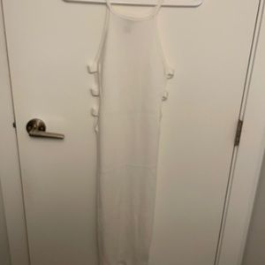 White midi dress open sides